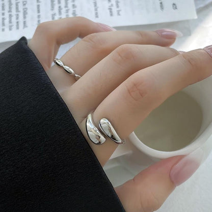 Fashion And Personalized Street Sier Opening Rings