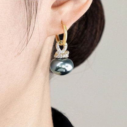 Light Luxury Fashion Temperament Bread Bead Ear Earrings