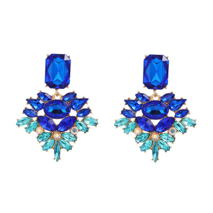 Women's Colorful Crystals Exaggerated Bohemian Style Party Earrings