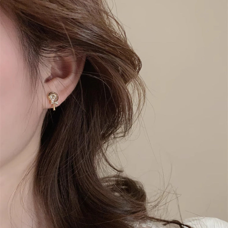 Women's Lollipop Zircon For French Style Temperament Earrings
