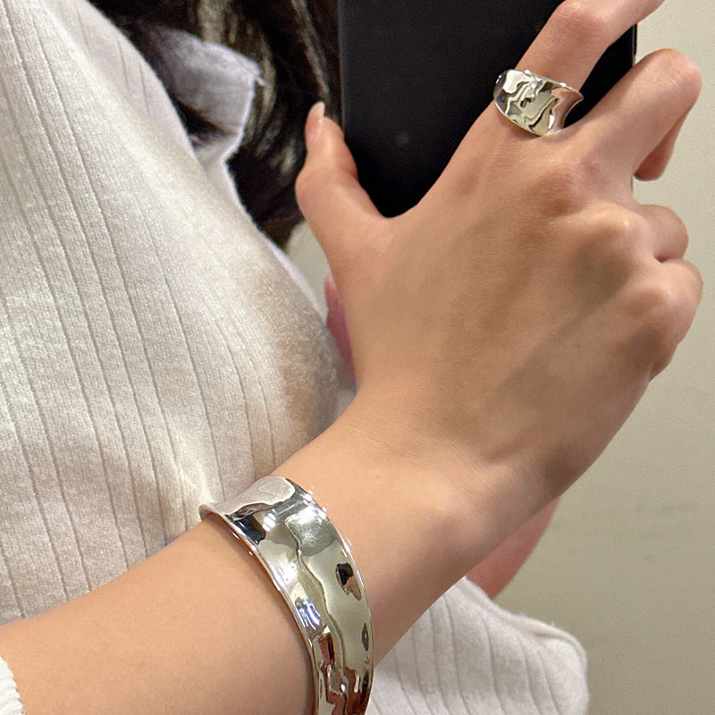 Korean Texture Curved Basic Style Simple Rings