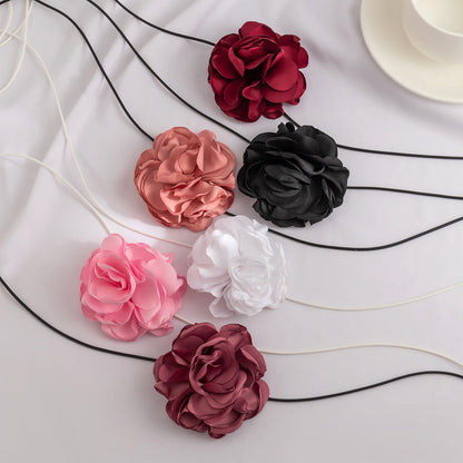 Women's Creative Colorful Pastoral Flowers Simple Winding Necklaces