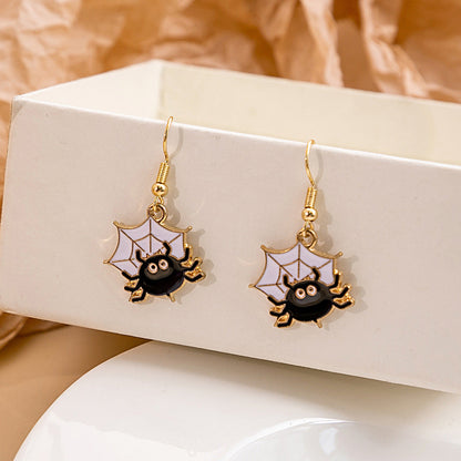 Halloween Bat Pumpkin Funny Horror Skull Eye Beads Earrings