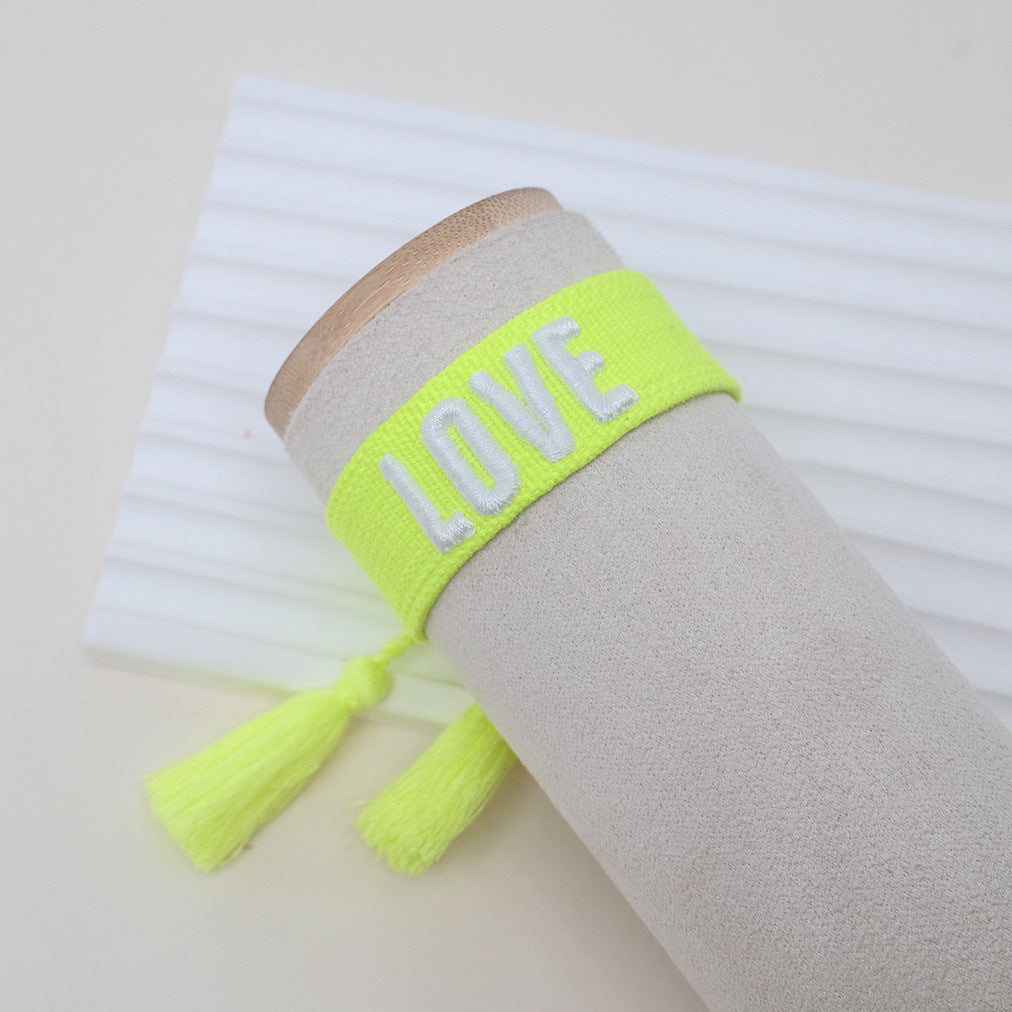 Of Letter Embroidery Graphic Bohemian Tassel Bracelets