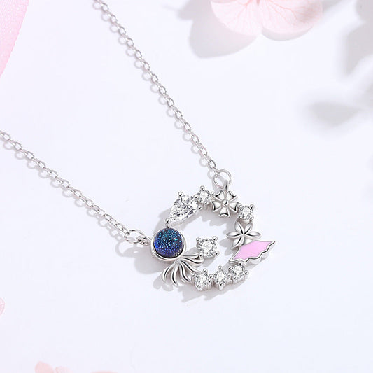 Female Korean Dopamine Ornament Octopus You Quilt Necklaces