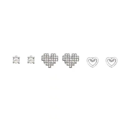 Set Love Heart French Entry Lux High-grade Earrings