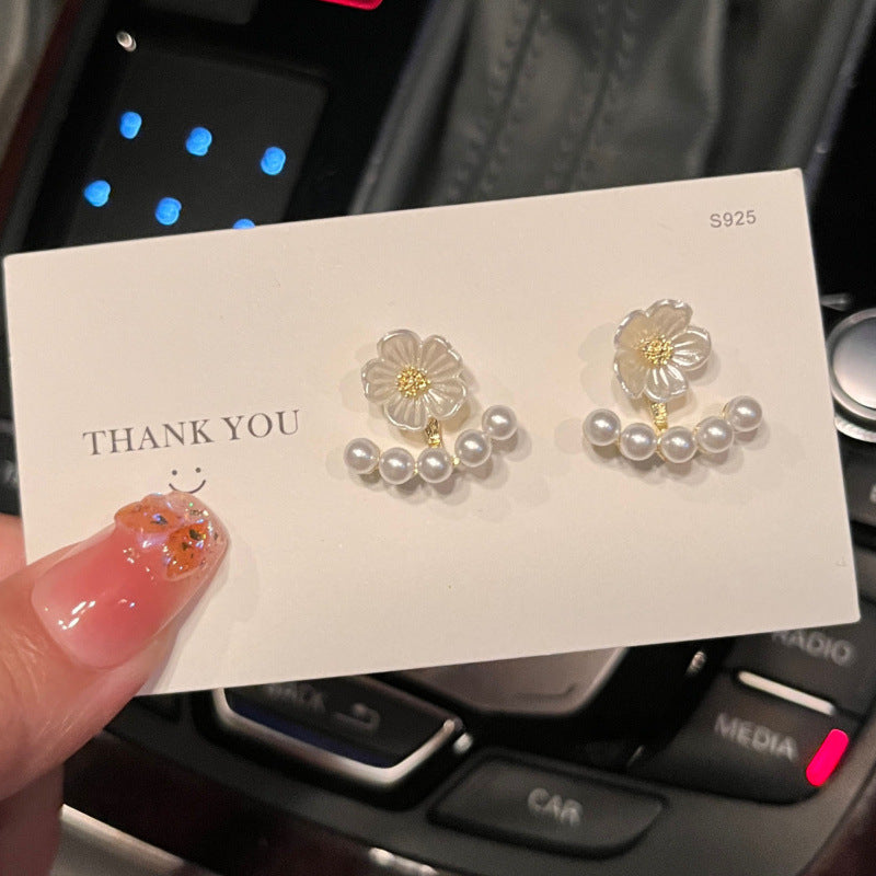 Flower Mori Style High-grade Temperament Pearl Earrings