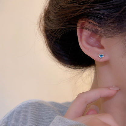 Colorful Crystals Love Heart Female Style Rings