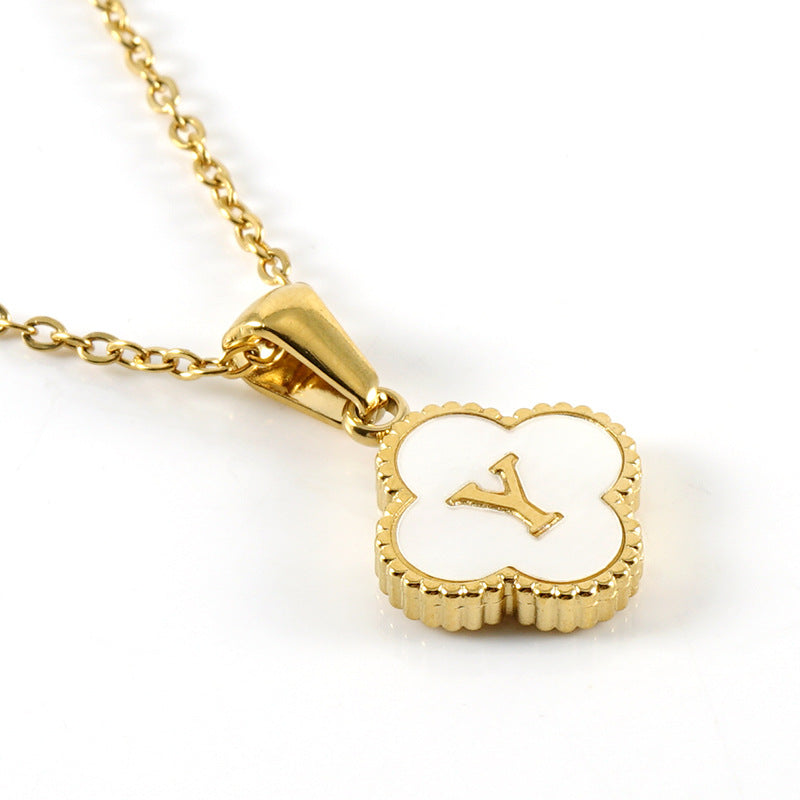 Women's Four-leaf Clover Pendant Stainless Steel Gold Necklaces