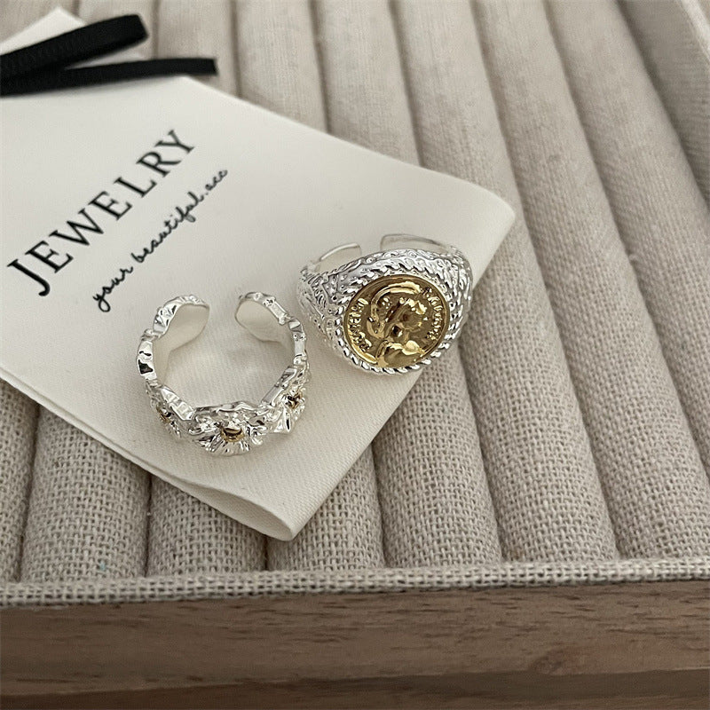 Style Korean Niche Design Pattern Antique Rings