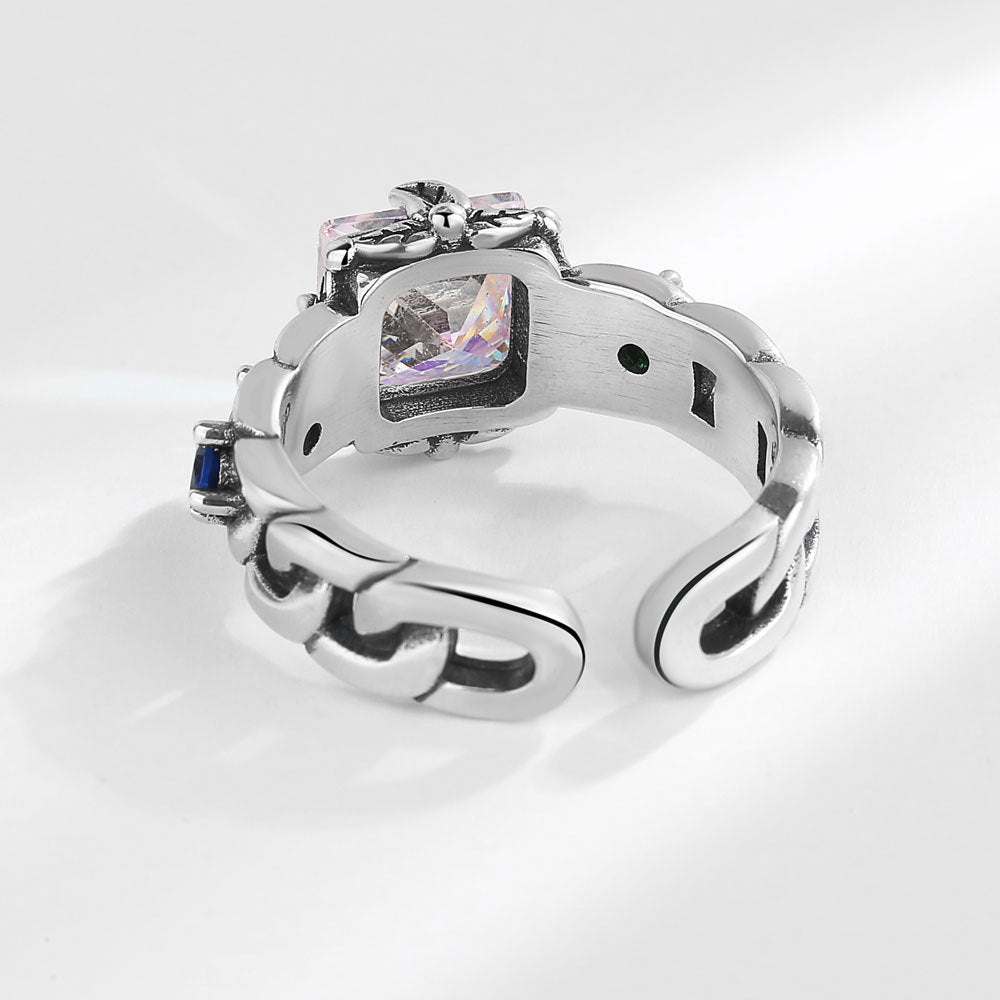 Gradient Colorful Female Autumn Niche Design Rings