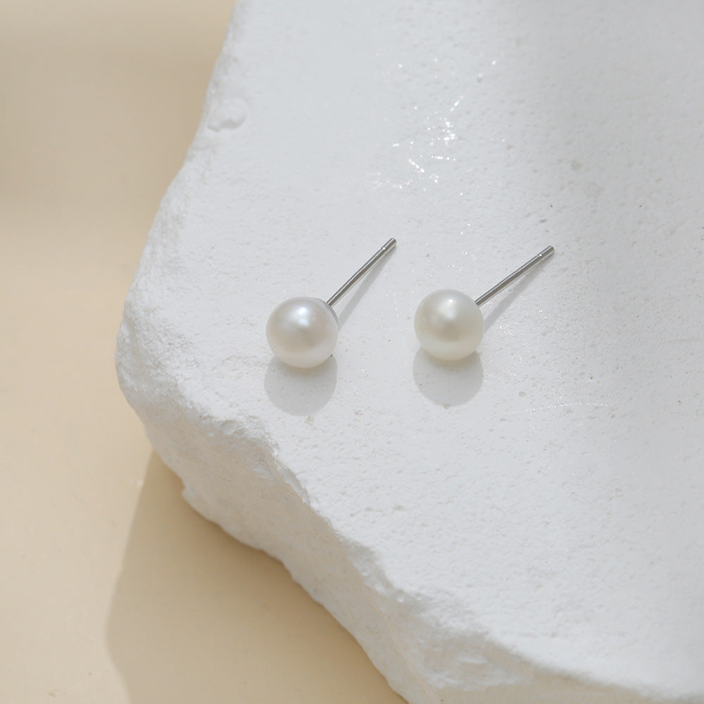 Women's Water Pearl Sier Jewelry Niche Zircon Rings