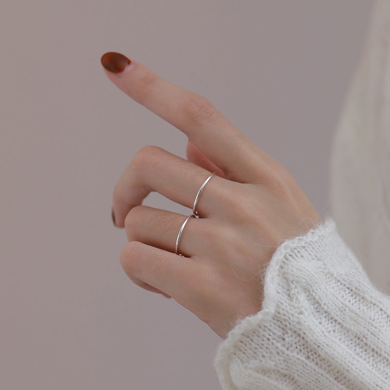 Female Design Simple And Cool Plain Fine Rings