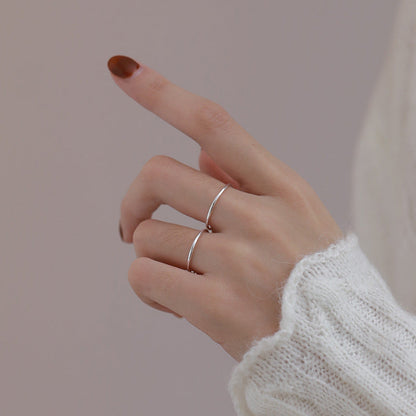 Female Design Simple And Cool Plain Fine Rings