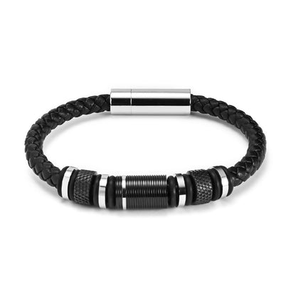 Black Rose Leather Rope Affordable Luxury Style Genuine Lucky Bracelets