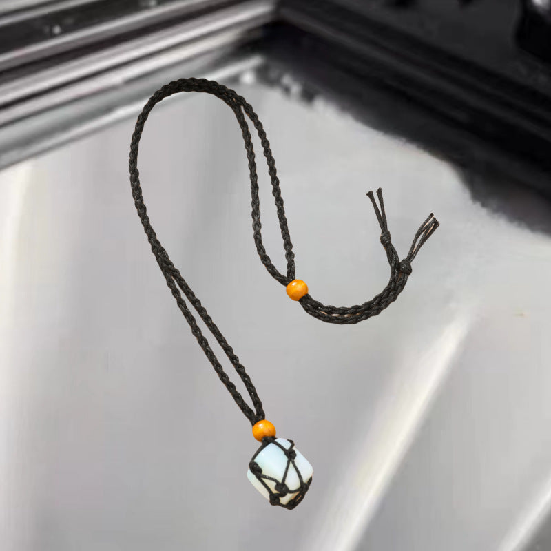 Particle Irregular Natural Stone Pendant Mesh Necklaces