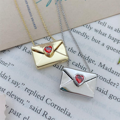 Envelope Box Opening And Closing English Necklaces