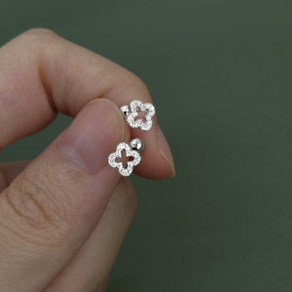 Women's Affordable Luxury Fashion Clover Hollow Ear Earrings