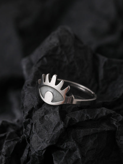 Cute Night Glow Ornament Fashion Geometric Stainless Steel Rings