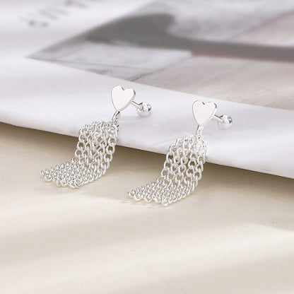 Heart Chain Tassel Popular Niche Design Earrings