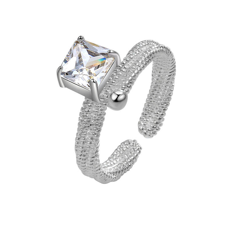 Women's Fashionable Shiny Zircon Opening Index Finger Rings