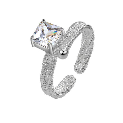 Women's Fashionable Shiny Zircon Opening Index Finger Rings