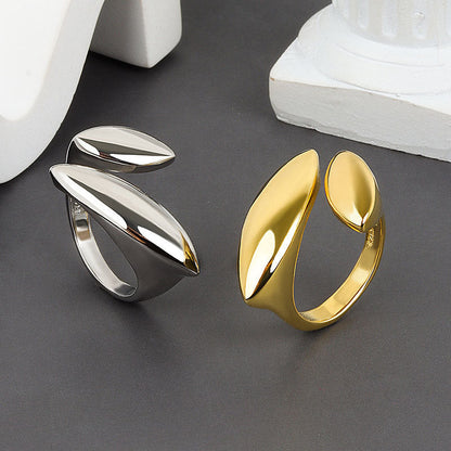 Minimalist Irregular Female Cold Style Design Geometric High Rings