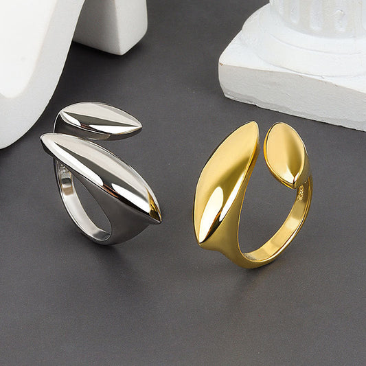 Minimalist Irregular Female Cold Style Design Geometric High Rings