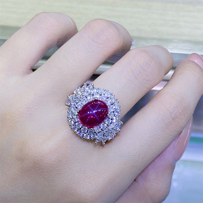 Pigeon Blood Full Diamond Open Female Rings