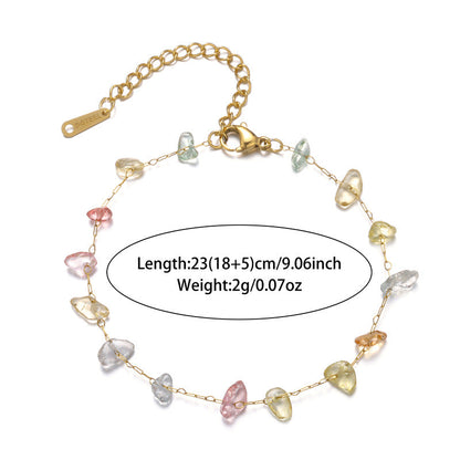 Colorful Natural Stone Crystal String Beads Female Simple Bracelets