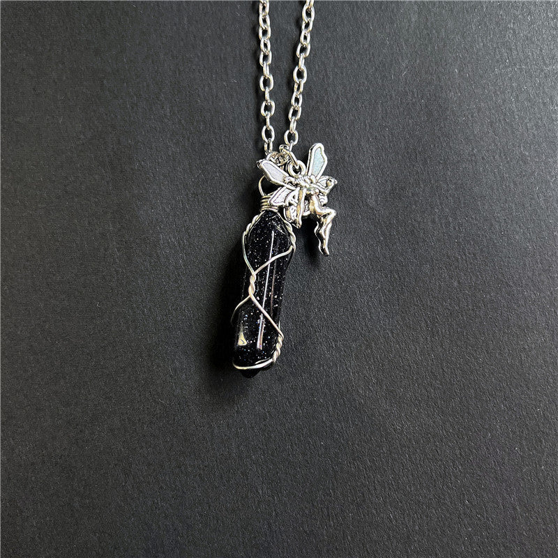 Cute Simple Fairy Crystal With Wings Necklaces