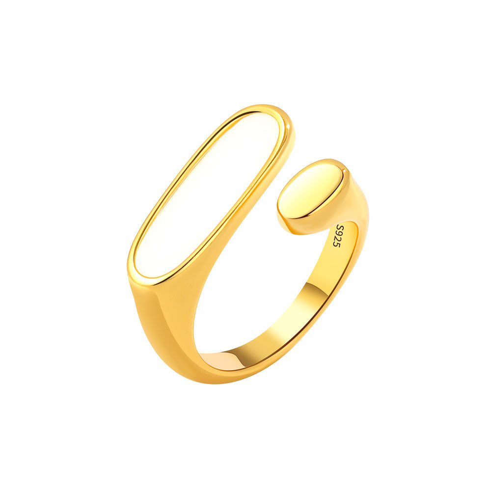 Flat Shell Open Gold Plated Ornament Rings