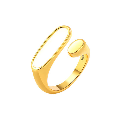Flat Shell Open Gold Plated Ornament Rings