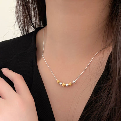 Sier Sterling Small Beads Simple Beaded Necklaces