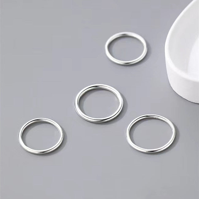 Women's Sier Simple Light Luxury High-grade Pure Rings