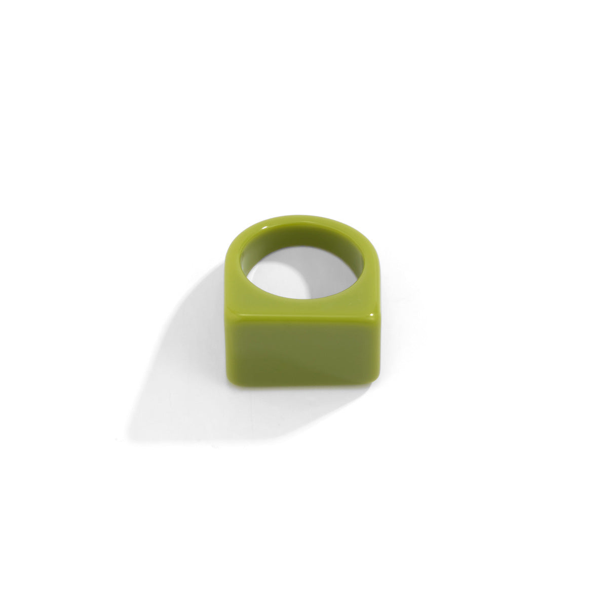 Creative Geometric Color Square Wide Edge Simple Rings