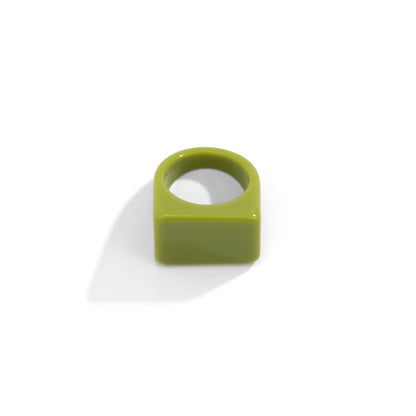 Creative Geometric Color Square Wide Edge Simple Rings