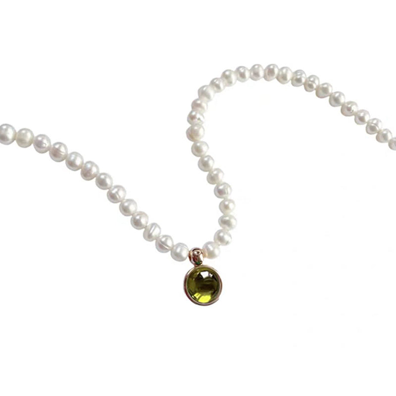 Women's Design Clavicle Chain Birthstone Lucky Stone Necklaces