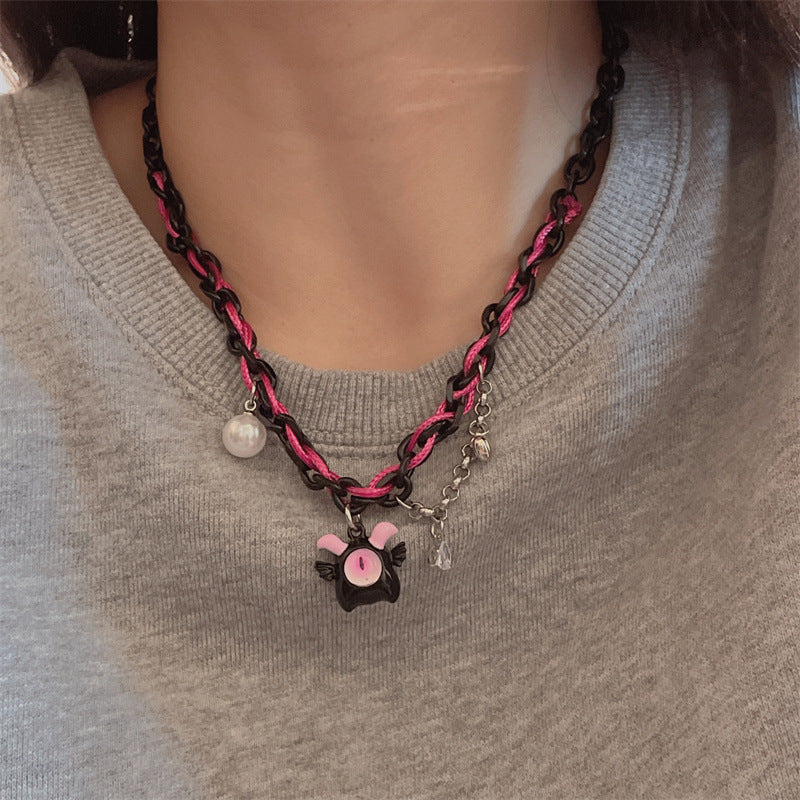 Chain Pin Little Devil Female Temperamental Necklaces