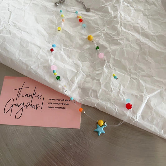 Women's Fresh Colorful Beaded Simple Dignified Sense Necklaces