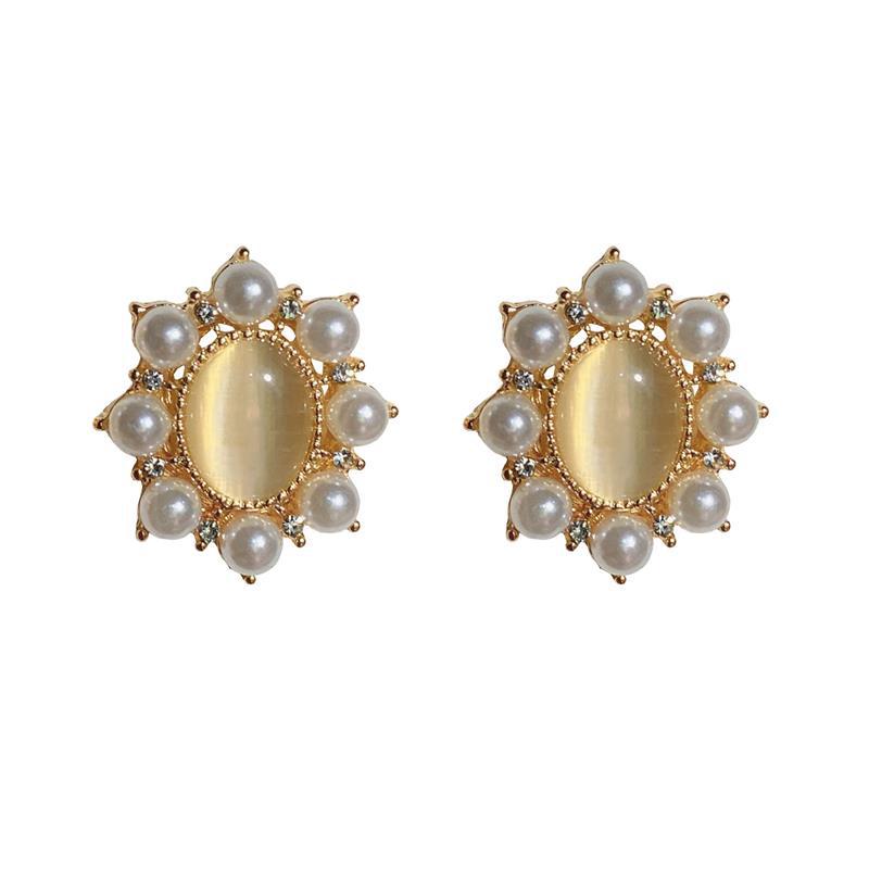 Needle French Opal Simple And Stylish Earrings