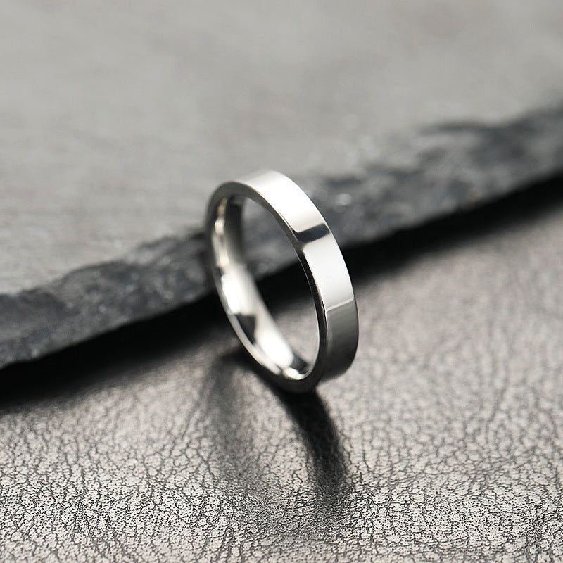 Titanium Steel Design Bright Surface Simple Stainless Rings