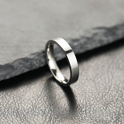 Titanium Steel Design Bright Surface Simple Stainless Rings