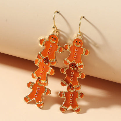Cute Fashion Alloy Dripping Elk Snowflake Ear Earrings