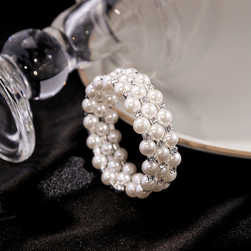 Ornament Fashion Pearl Winding Spiral Jewelry Bracelets