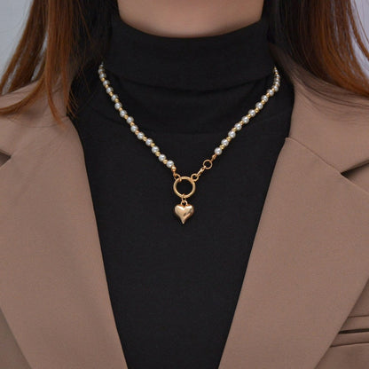 Fashion Alloy Peach Heart Pendant Simple Necklaces