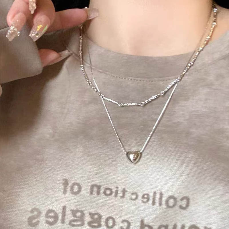 Layer Twin Moon Pendant Female Light Necklaces