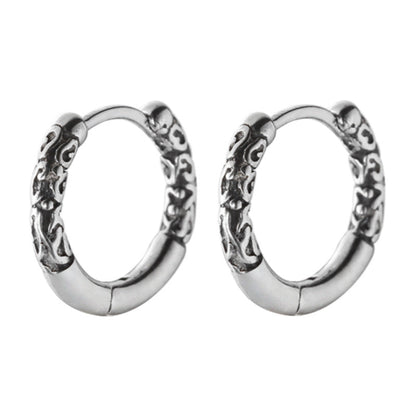 Women's & Men's Circle Ear Clip Sterling Sier Vintage Antique Finish Earrings