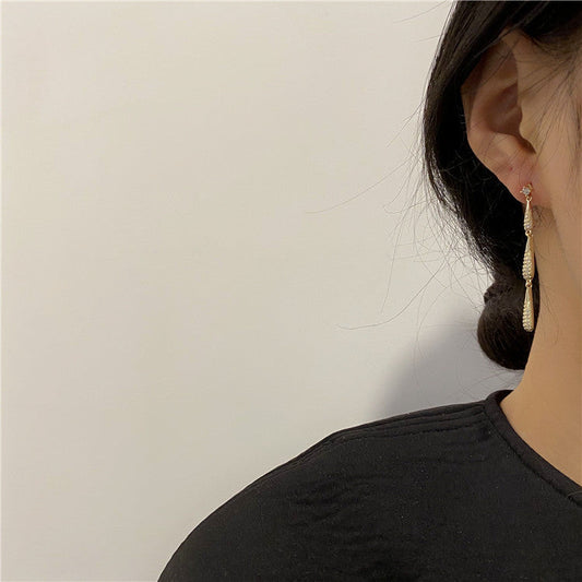 Diamond Water Drop Tassel High-grade Light Luxury Earrings