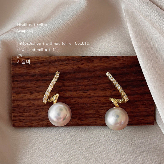 Micro Inlaid Zircon Sier Needle Plated Geometric Earrings